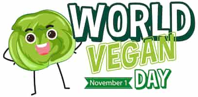 Free vector world vegan day logo concept