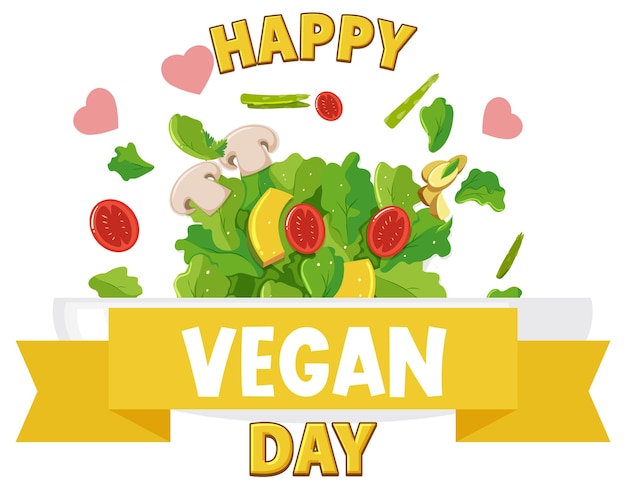 Vettore gratuito design del logo della giornata mondiale del vegano