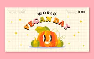 무료 벡터 세계 채식주의의 날 소셜 미디어 게시물 템플릿