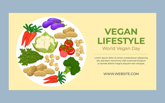 Free vector world vegan day social media post template