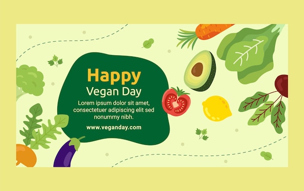 세계 채식주의의 날 소셜 미디어 게시물 템플릿