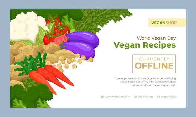 Free vector world vegan day twitch background