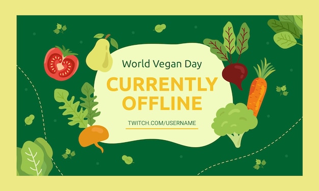 Free vector world vegan day twitch background