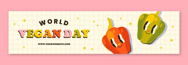 World vegan day twitch banner template