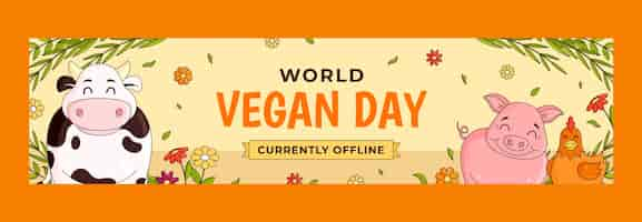 Free vector world vegan day twitch banner template