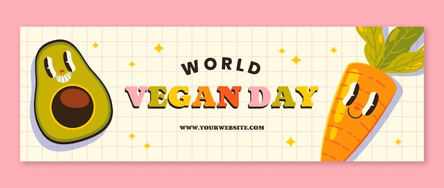 World vegan day twitter header template