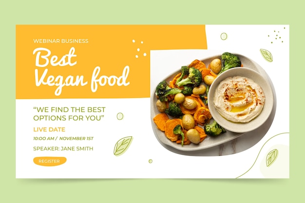 Free vector world vegan day webinar template