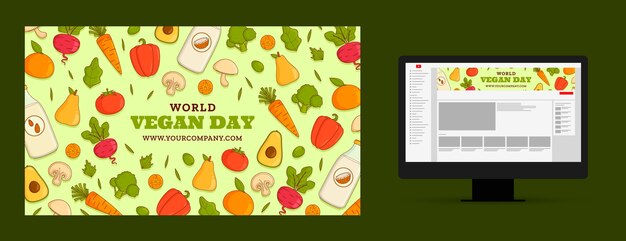 World vegan day youtube channel art