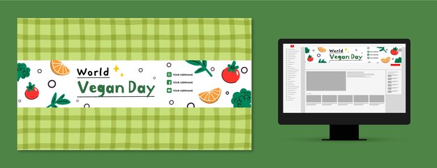 World vegan day youtube channel art