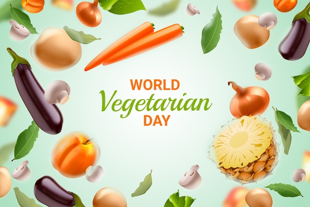 Free vector world vegetarian day background