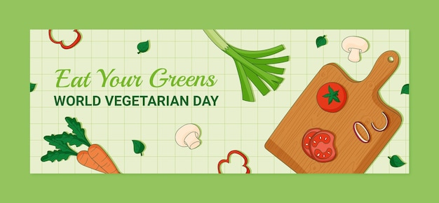 Free vector world vegetarian day  template design