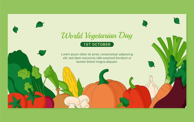 Free vector world vegetarian day  template design