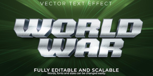 World war army text effect, editable military and history text style