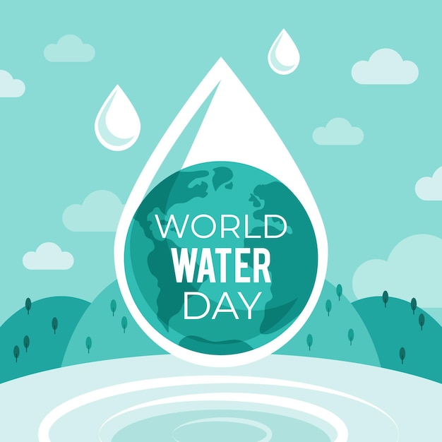 Free vector world water day celebration