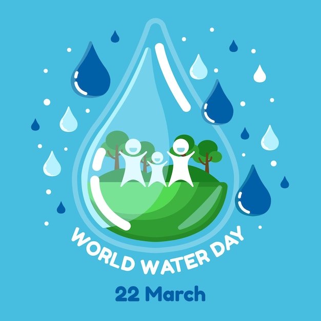 Free vector world water day celebration