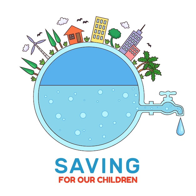 Free Vector world water day event