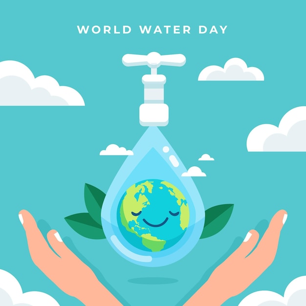 Vettore gratuito evento della giornata mondiale dell'acqua