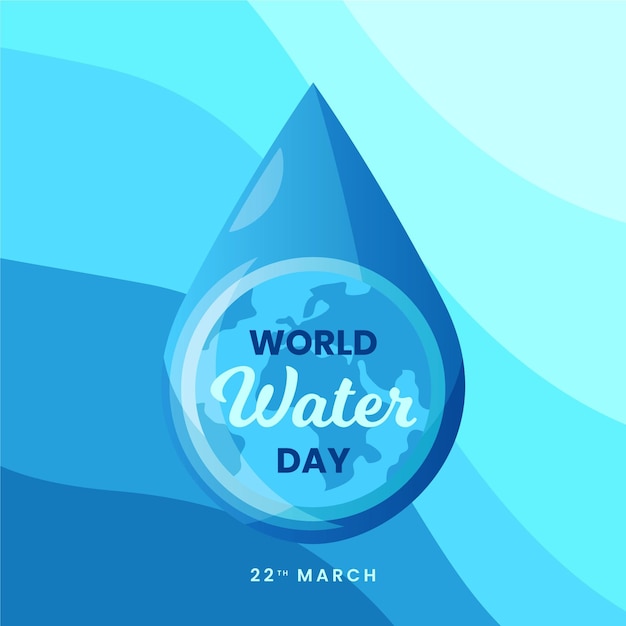 World water day hand drawn