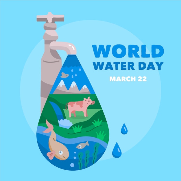 Free vector world water day illustration