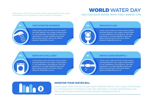Шаблон инфографики всемирного дня воды