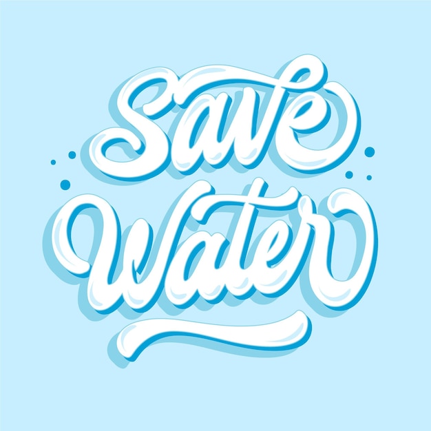 Free vector world water day lettering