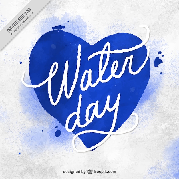 Всемирный день воды фон акварель сердце
