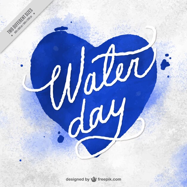 World water day watercolor heart background