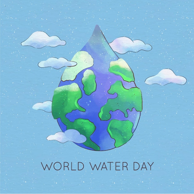世界水の日の水彩画