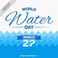 Free vector world water day waves background