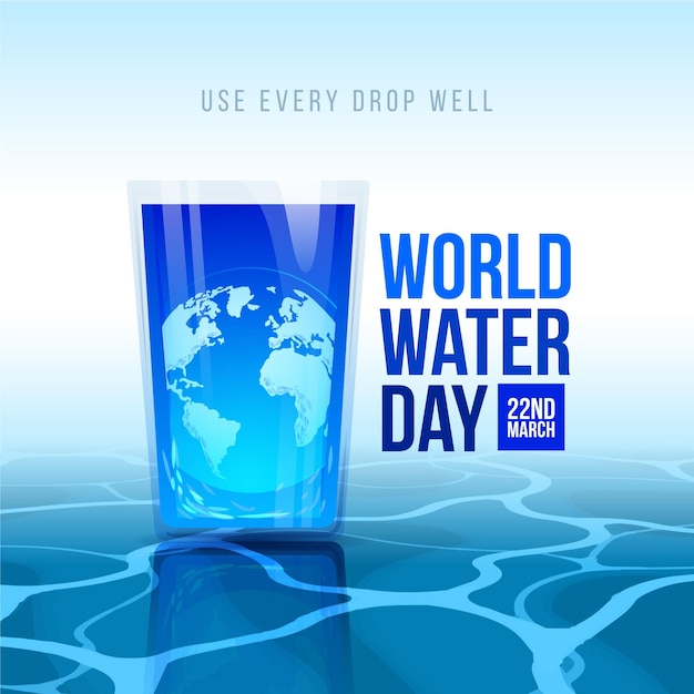 Бесплатное векторное изображение Всемирный день воды