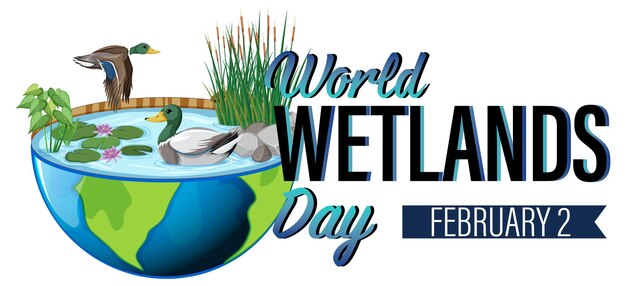 world wetlands day 2 february typography logo design