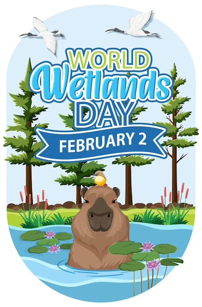 Free vector world wetlands day on february icon