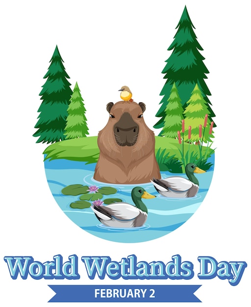 World wetlands day on february icon