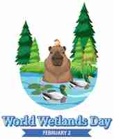 Free vector world wetlands day on february icon