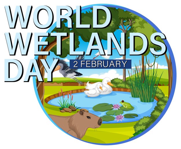 Free vector world wetlands day logo design