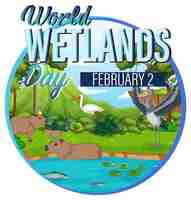 Free vector world wetlands day logo design