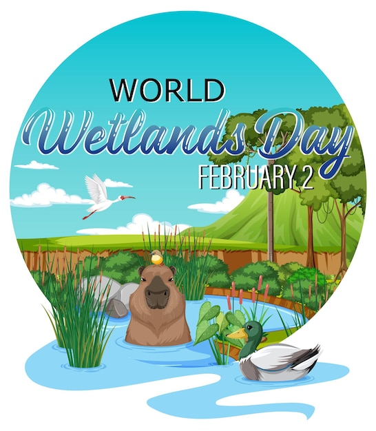 Free vector world wetlands day logo design