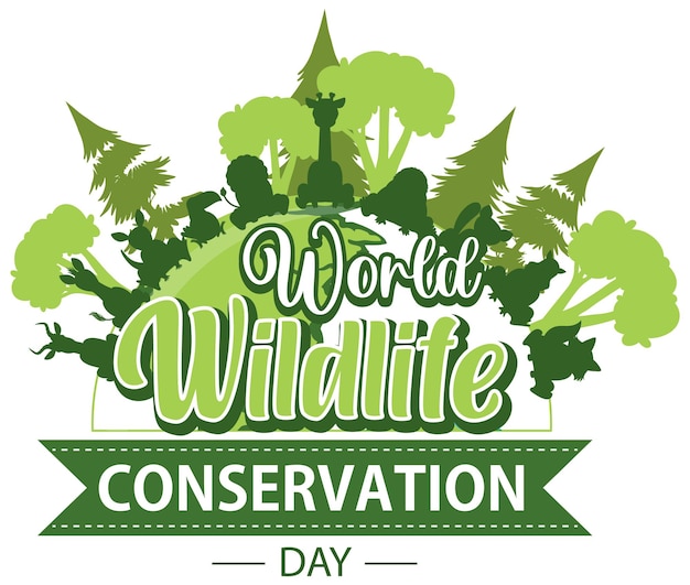 Free vector world wildlife conservation day banner design