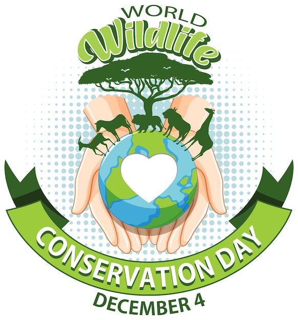 Vettore gratuito banner per la giornata mondiale della conservazione della fauna selvatica