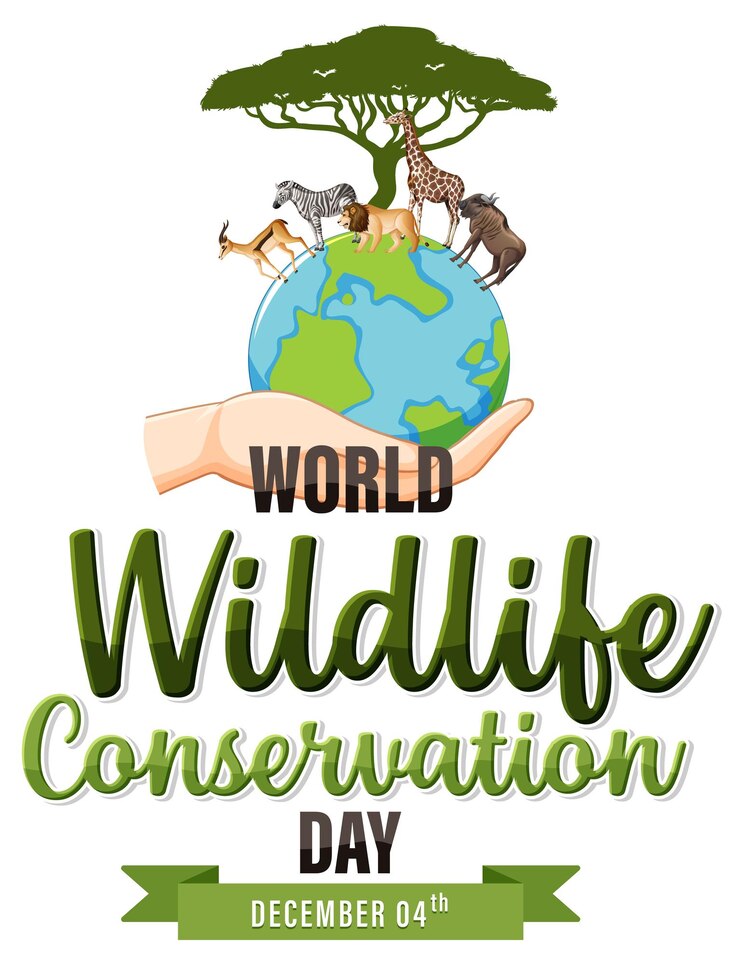 Free Vector world wildlife conservation day banner design