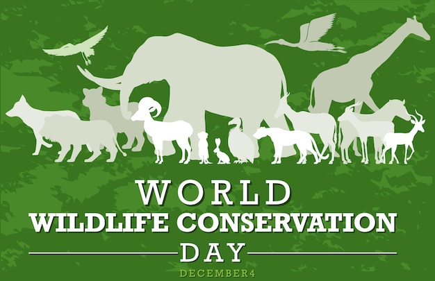 Free vector world wildlife conservation day poster template