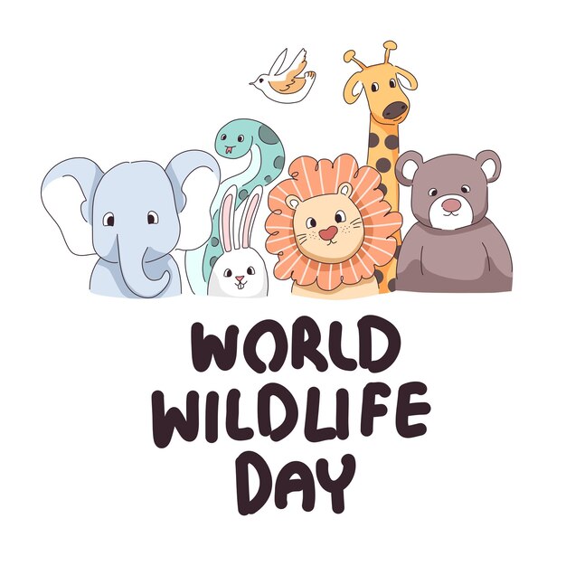 World wildlife day illustration design of vector