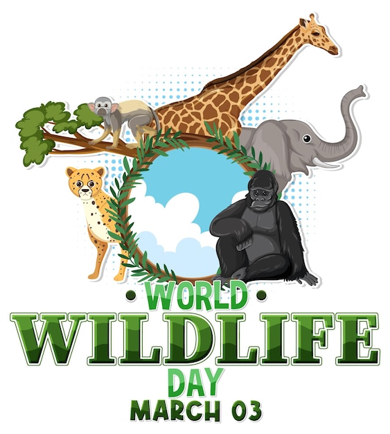 Free vector world wildlife day logo