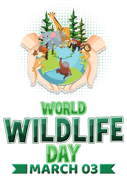 Free vector world wildlife day logo