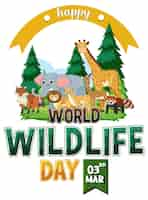 Free vector world wildlife day logo