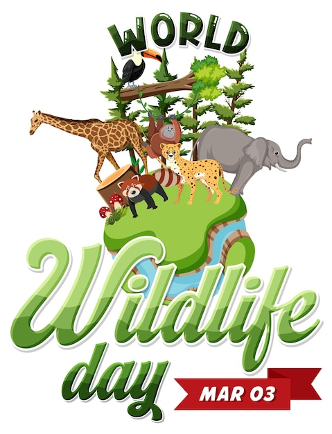 Free vector world wildlife day logo