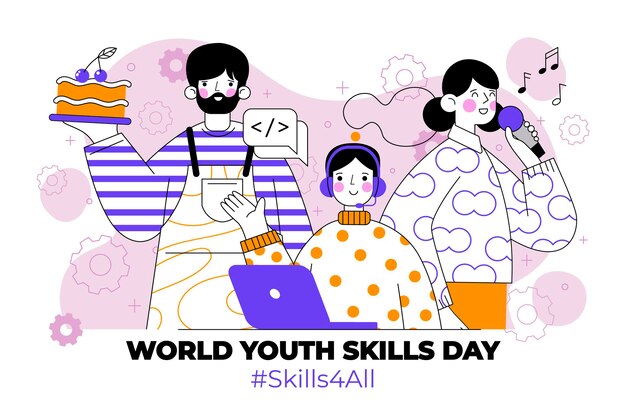 World youth skills day illustration