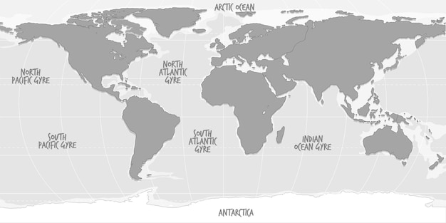 Vettore gratuito mappa del mondo in colore grigio