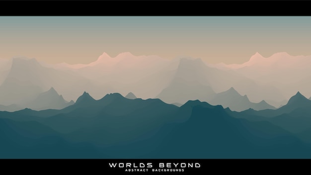 Worlds beyond abstract landscapes Vector beautiful misty fog over mountain slopes Abstract gradient eroded terrain surface background Colorful waves
