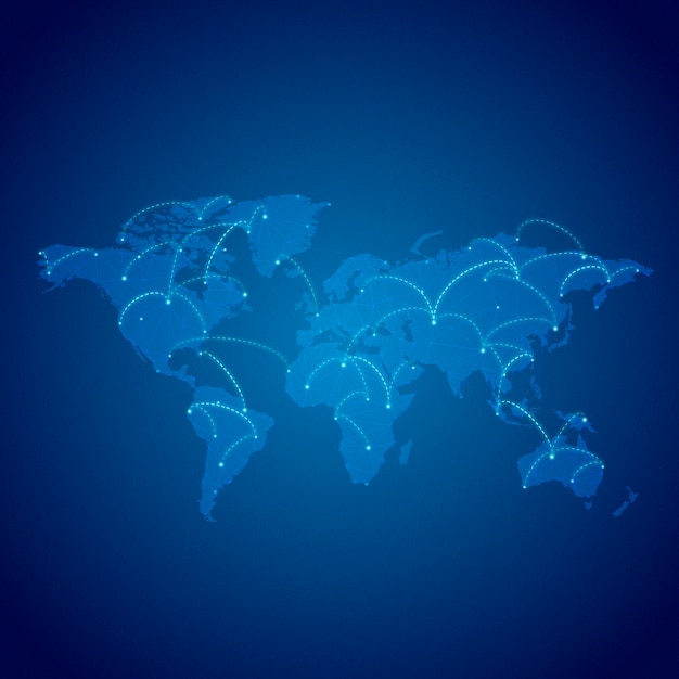 Всемирная связь синий фон векторные иллюстрации